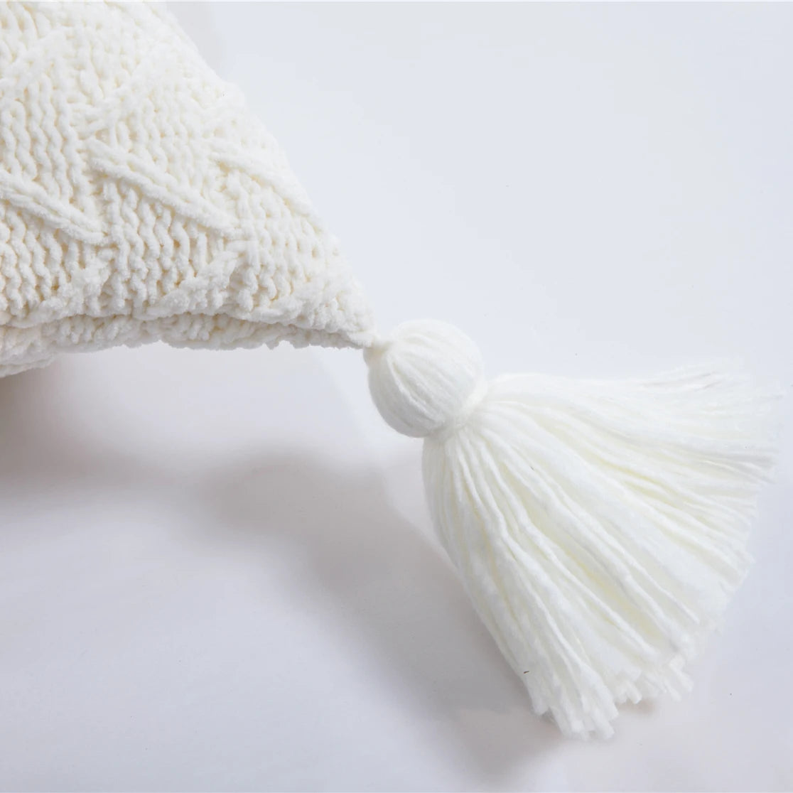 REGINA Nordic Chenille Pillow Case with Tassels