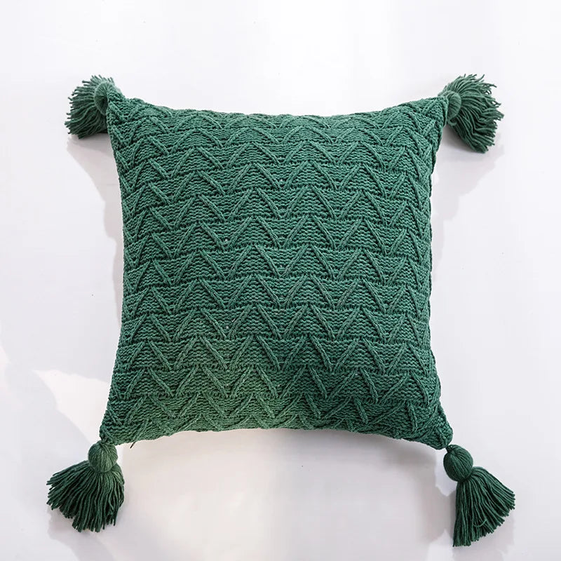 REGINA Nordic Chenille Pillow Case with Tassels