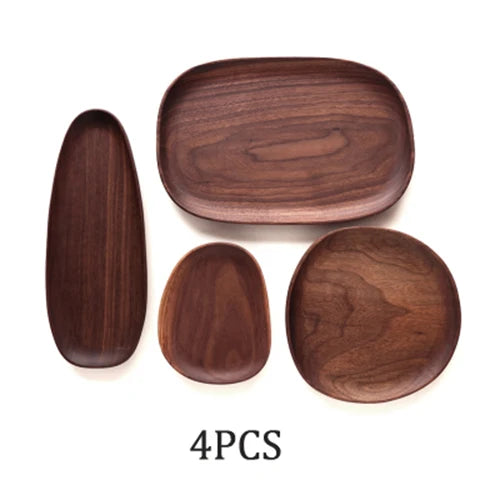 5 Pieces of Lovesickness Irregular Oval Solid Wood Plate