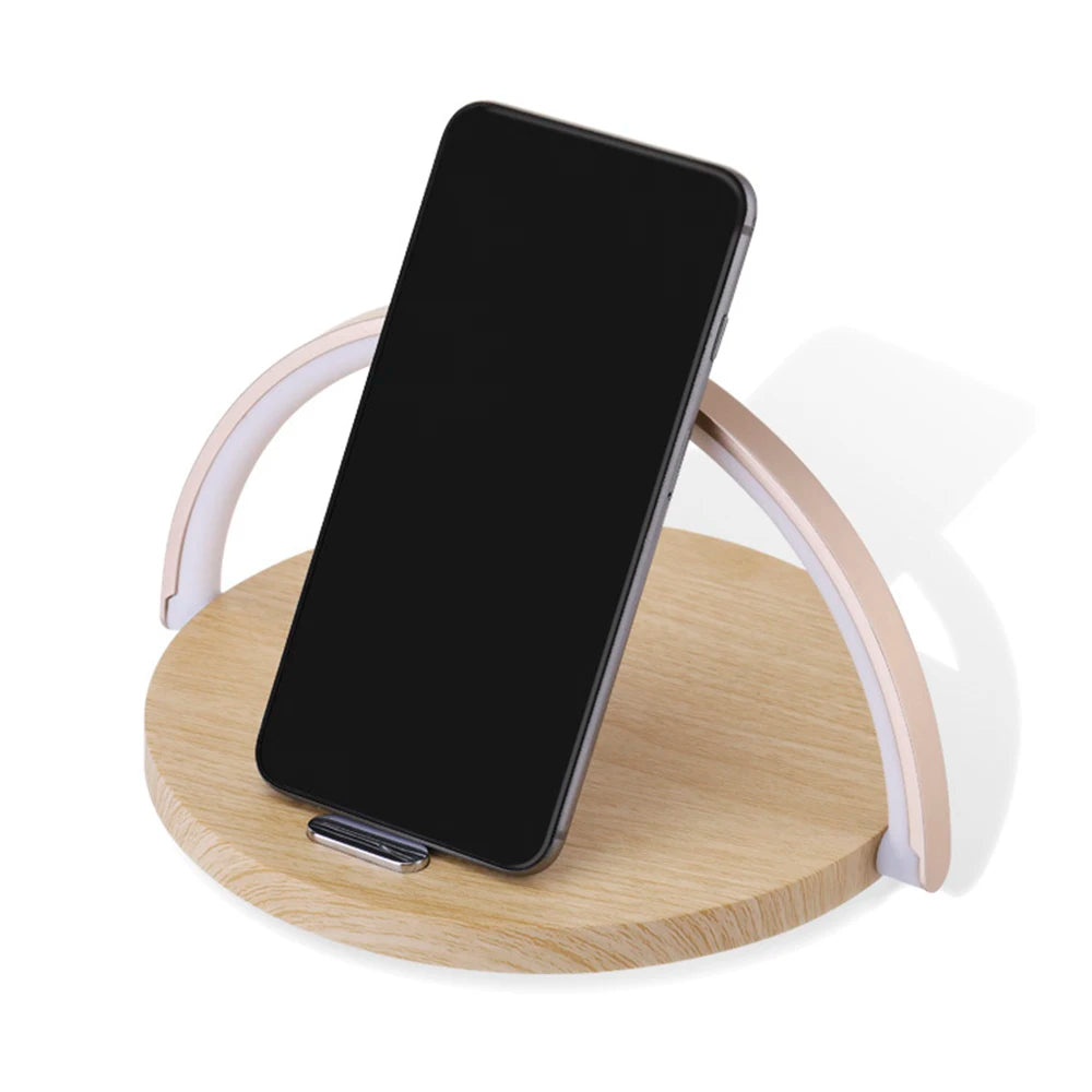 Wireless Charger LED Table Lamp With Phone Holder