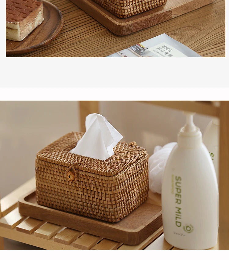 Handmade Rattan Tissue Box