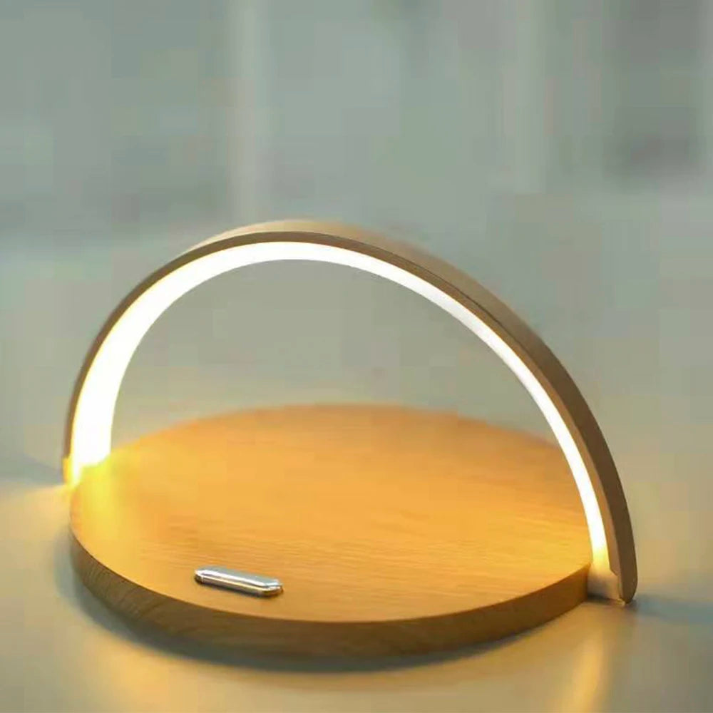 Wireless Charger LED Table Lamp With Phone Holder