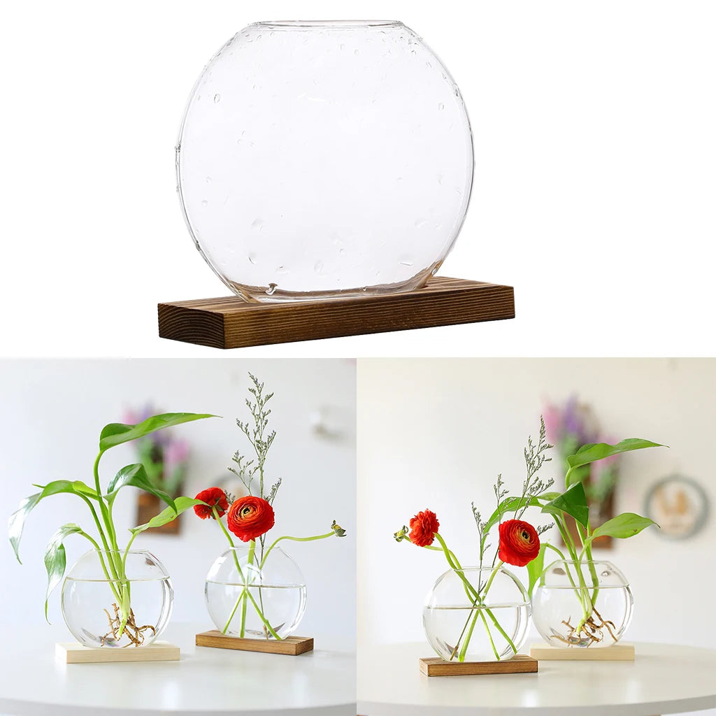 Clear Hydroponic Plants Vase Home Office Desktop Decor