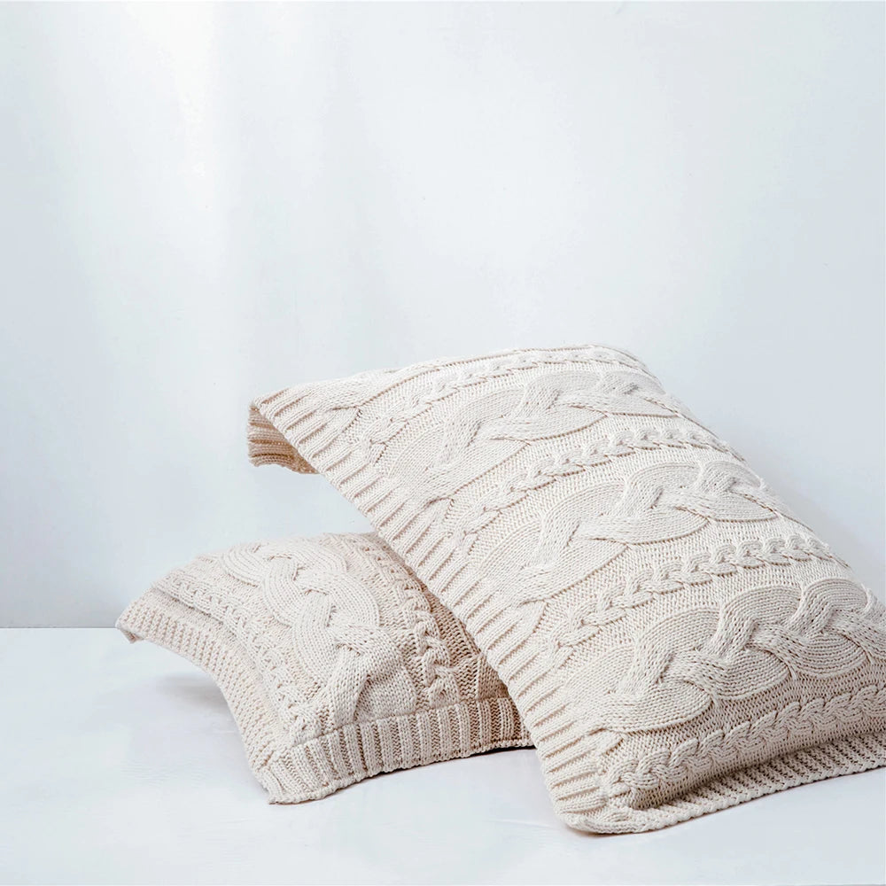 REGINA Nordic Cashmere Twist Stripe Knitted Pillowcase