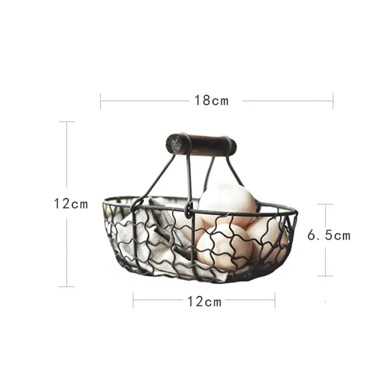 Vintage Style Wrought Iron Storage Basket