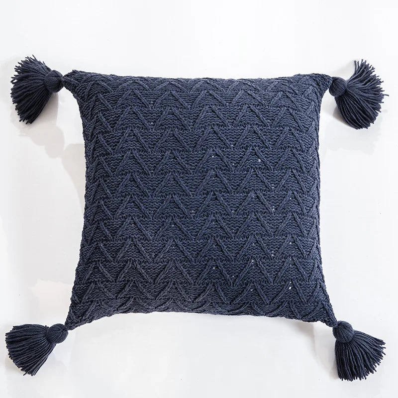 REGINA Nordic Chenille Pillow Case with Tassels