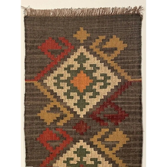 Rug Wool Jute Kilim Runner Carpet Nordic Navajo Handmade Accent Area Rug