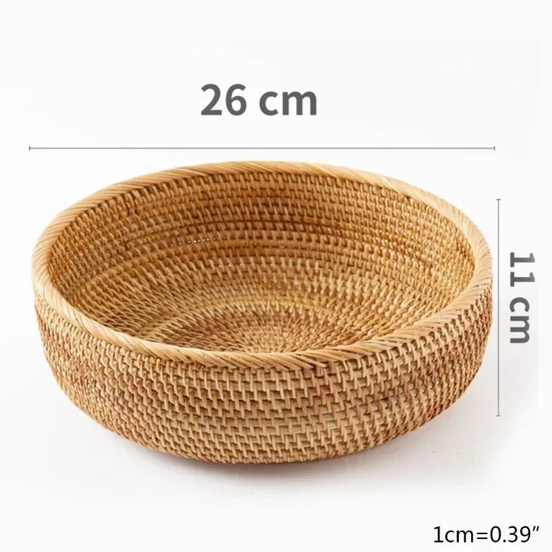 Hand-woven Storage Wicker Trays and Baskets