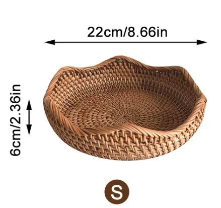 Hand-woven Storage Wicker Trays and Baskets