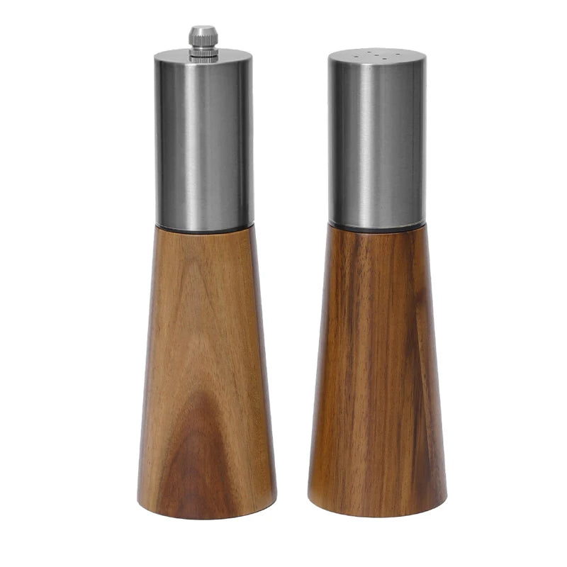 Wood Pepper Mill and Salt Shaker Set, Kitchen Gadgets