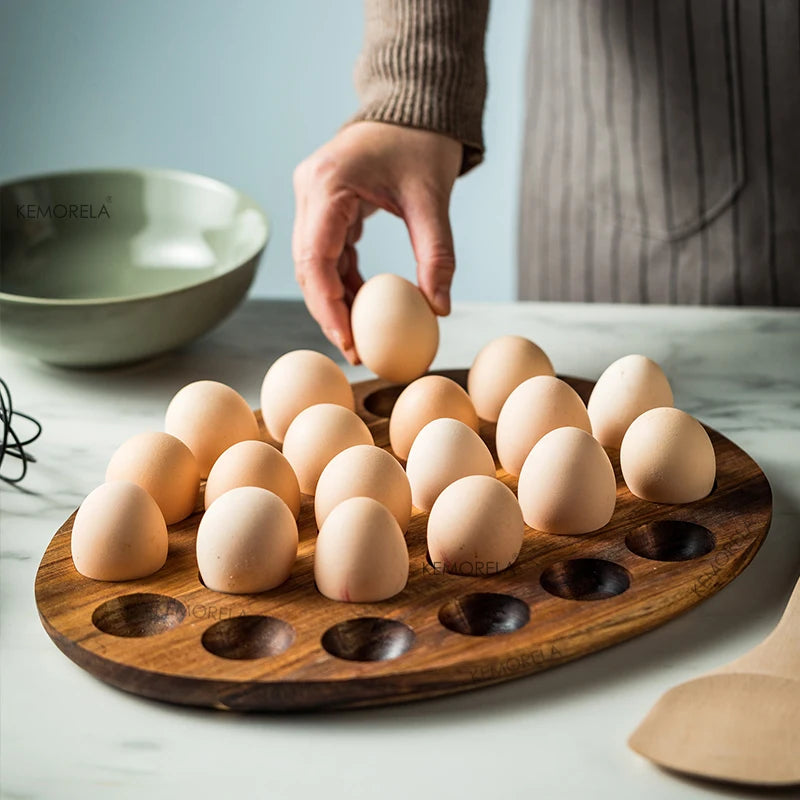 Wooden Egg Storage Box Tray