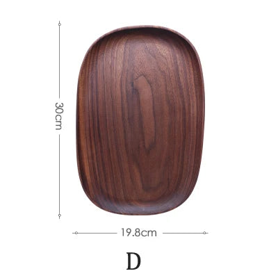 5 Pieces of Lovesickness Irregular Oval Solid Wood Plate