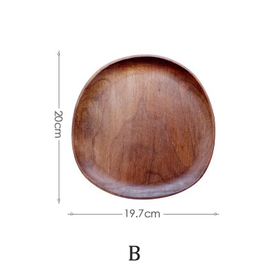 5 Pieces of Lovesickness Irregular Oval Solid Wood Plate