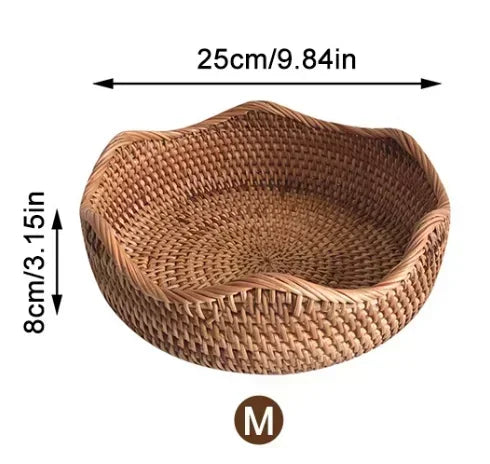 Hand-woven Storage Wicker Trays and Baskets