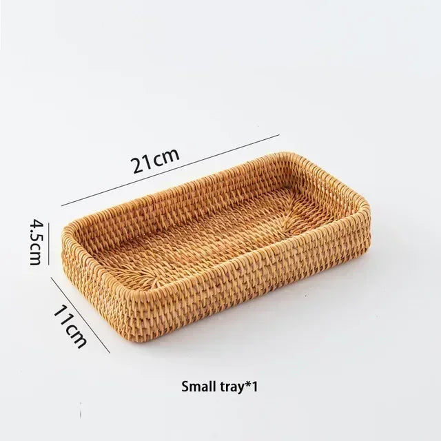 Hand-woven Storage Wicker Trays and Baskets