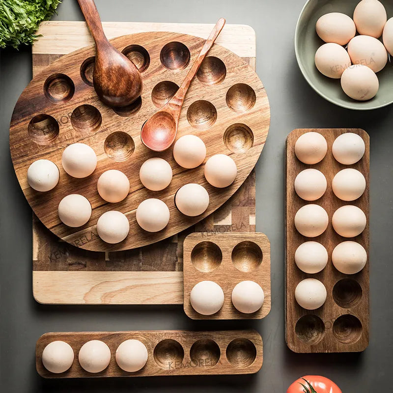 Wooden Egg Storage Box Tray